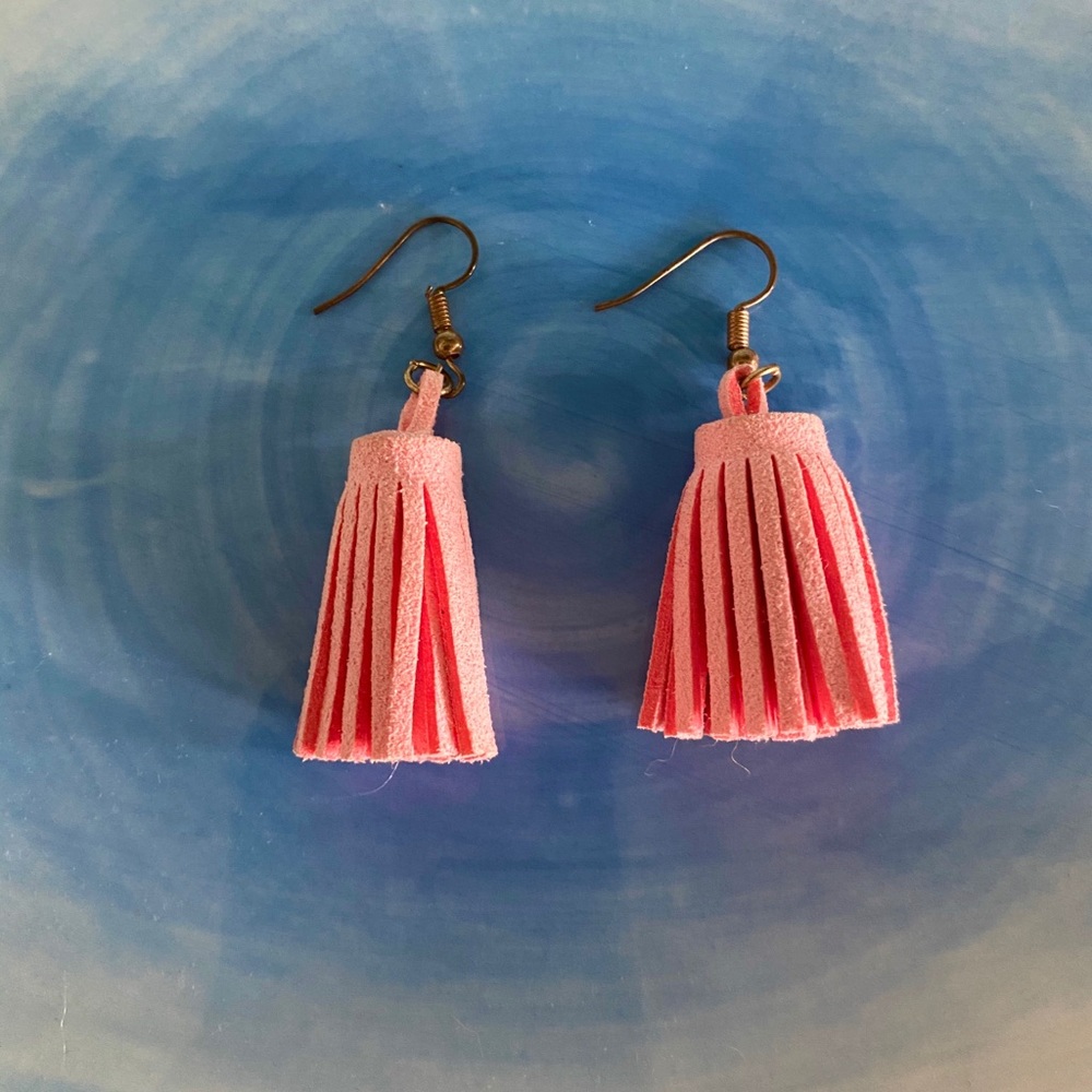 Pink Tassel Earrings